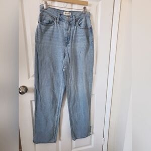 Madewell Baggy Straight High Waist Blue Denim Mom Jeans Women's Size 4 27